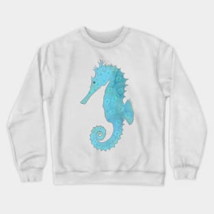 Aqua Blue Seahorse Cuteness Crewneck Sweatshirt